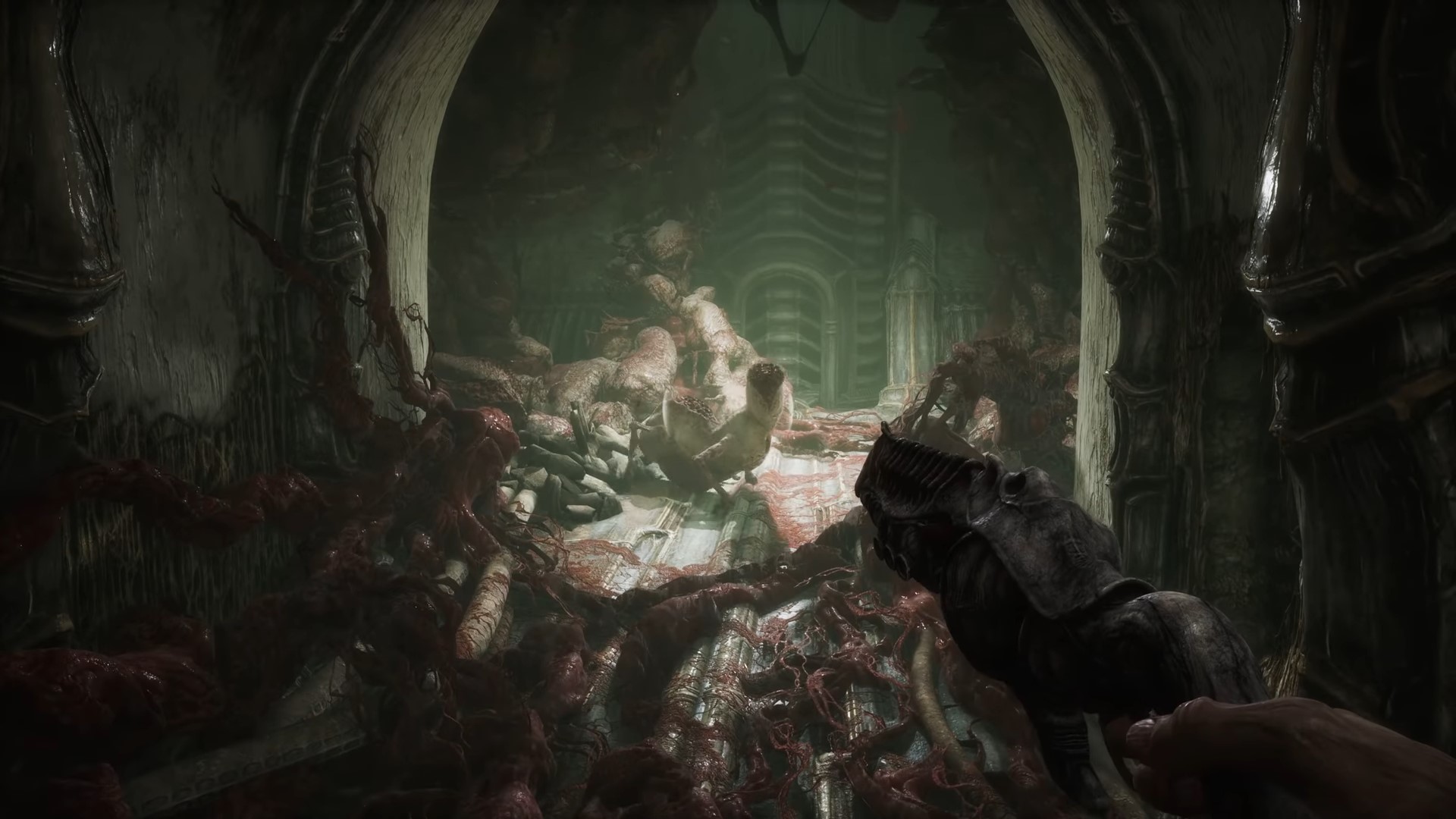 H R Giger Inspired Fps Scorn Releases Grotesque 14 Minute Gameplay Video Dread Xp