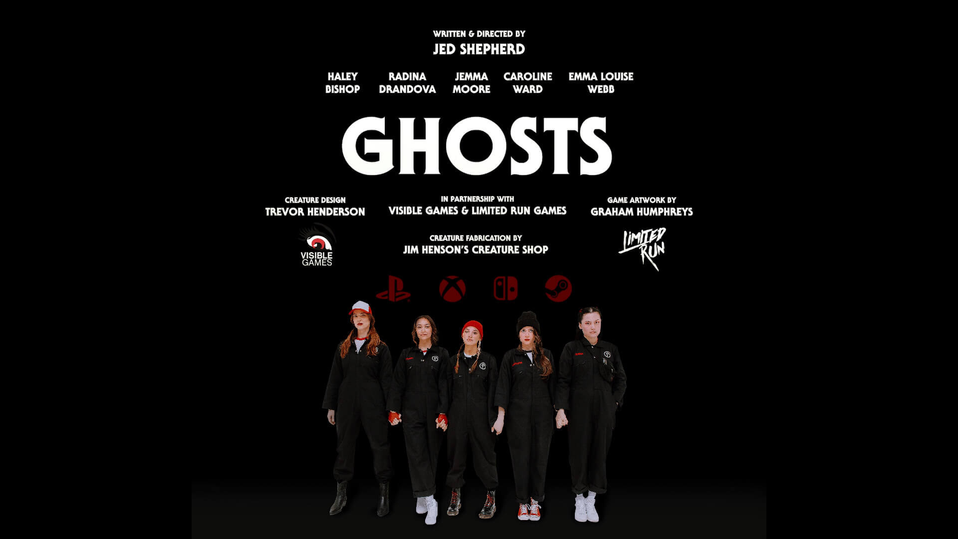 Ghosts Title Card with Cast