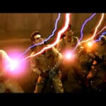 Ghostbusters Video Game - five ghostsbusters firing proton beams