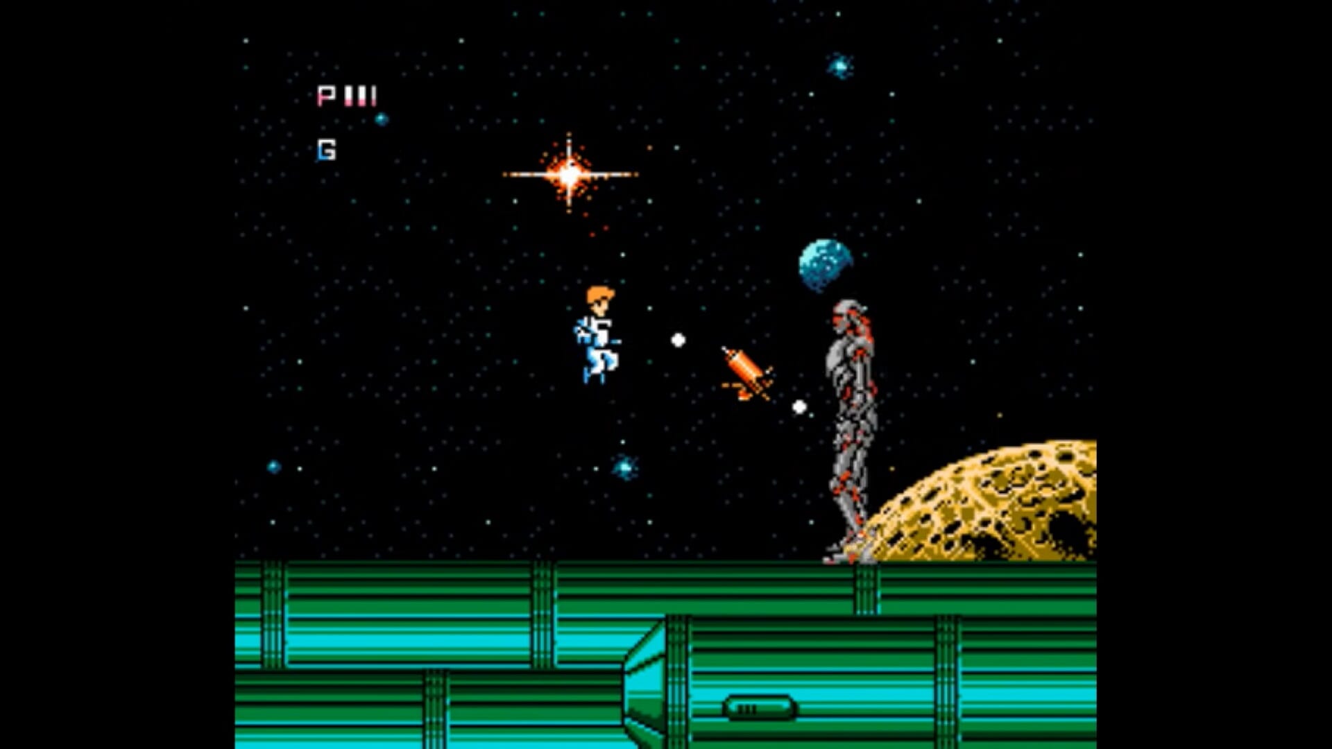 journey to silius - a massive robot strides toward a small human