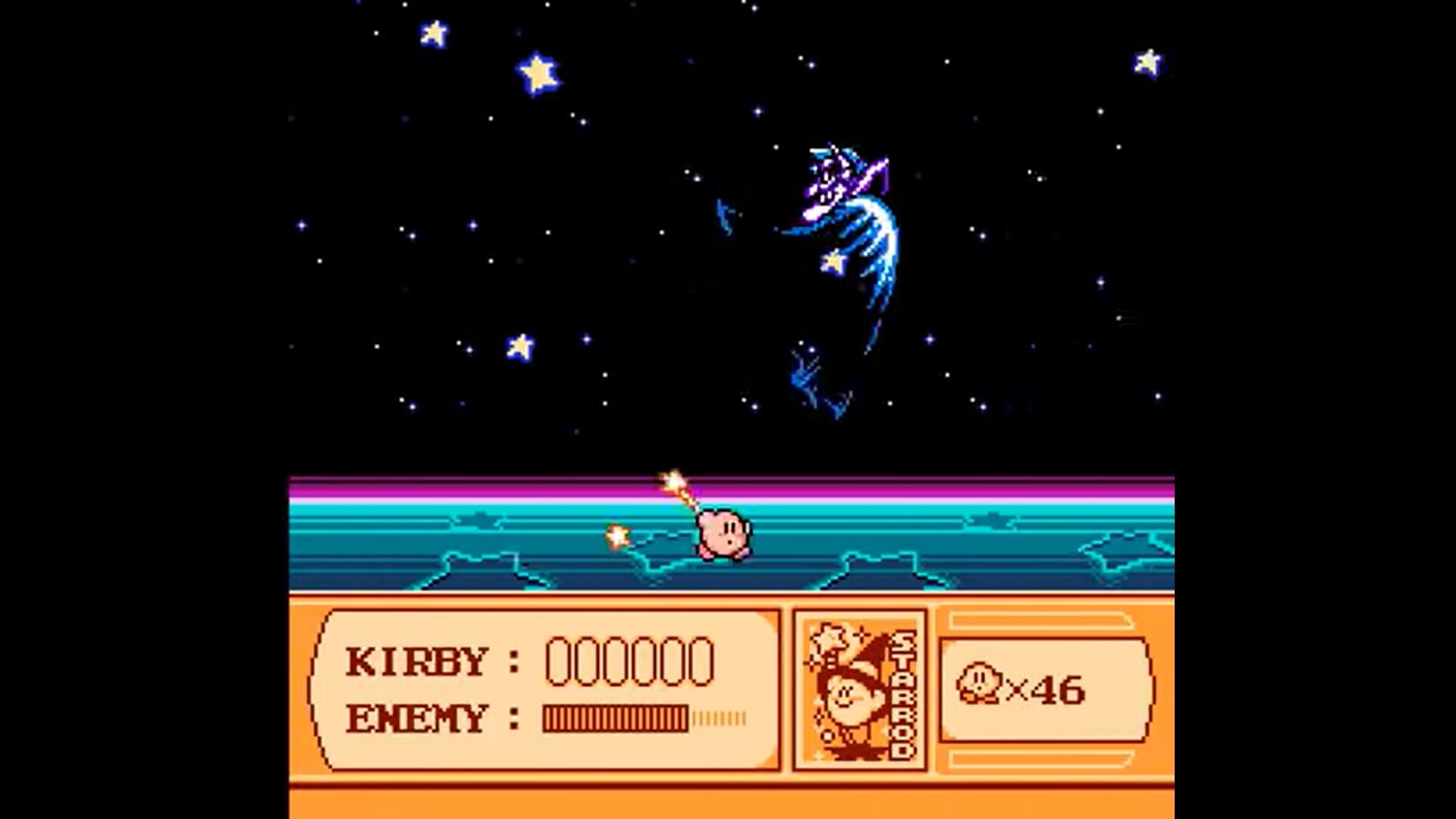 Kirby and the Forgotten Land - Kirby rushes toward the vampiric Nightmare